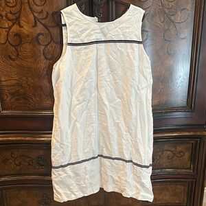 J Jill linen dress in white with navy